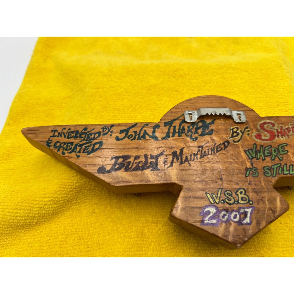 Harley Davidson USA Wooden Key Rack Wall Mount Winged Logo 5 Hook Handcrafted - Picture 5 of 8